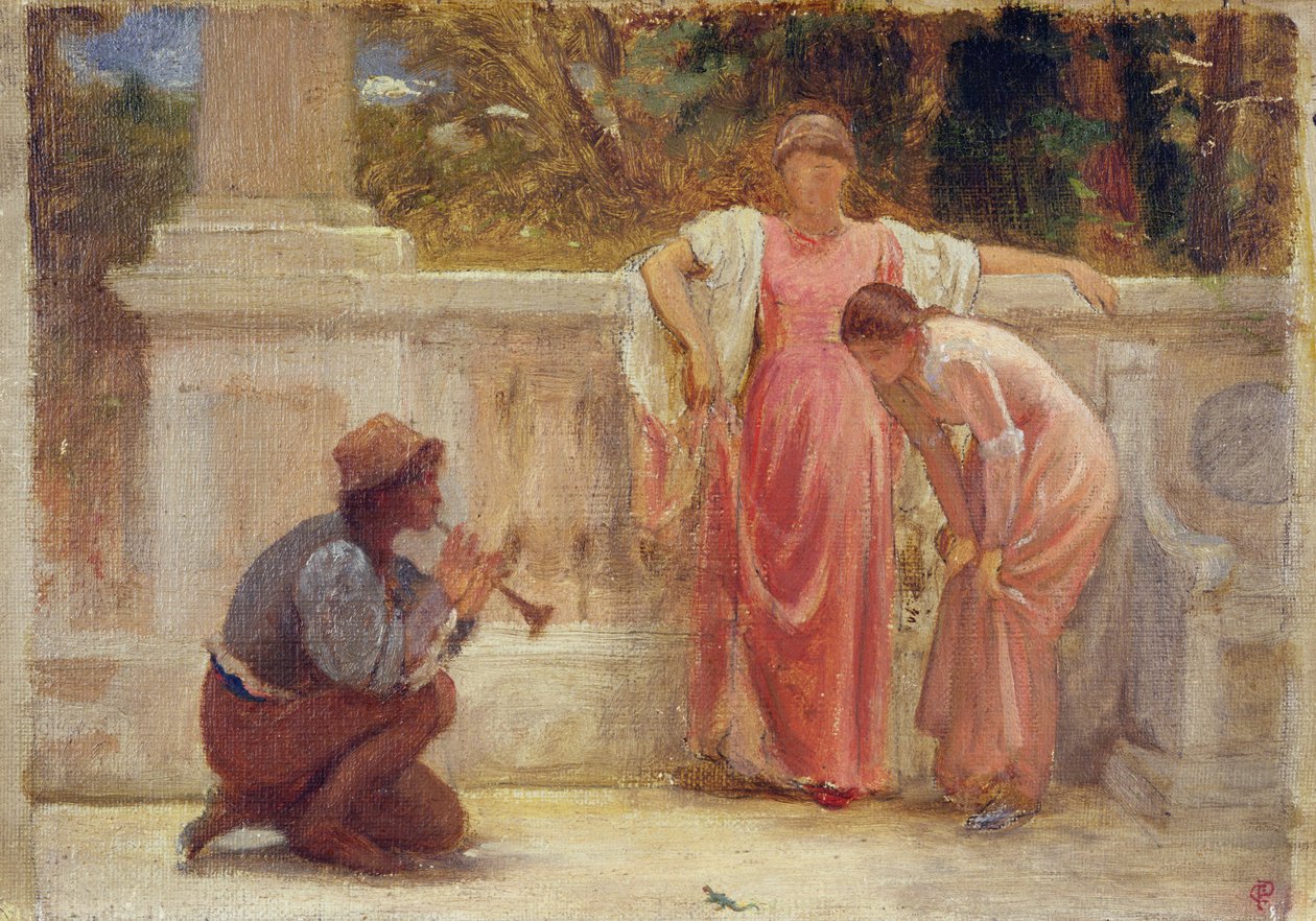 Vihreä lisko, 1902 (lyijykynä ja öljy levylle) tekijältä Charles Edward Perugini