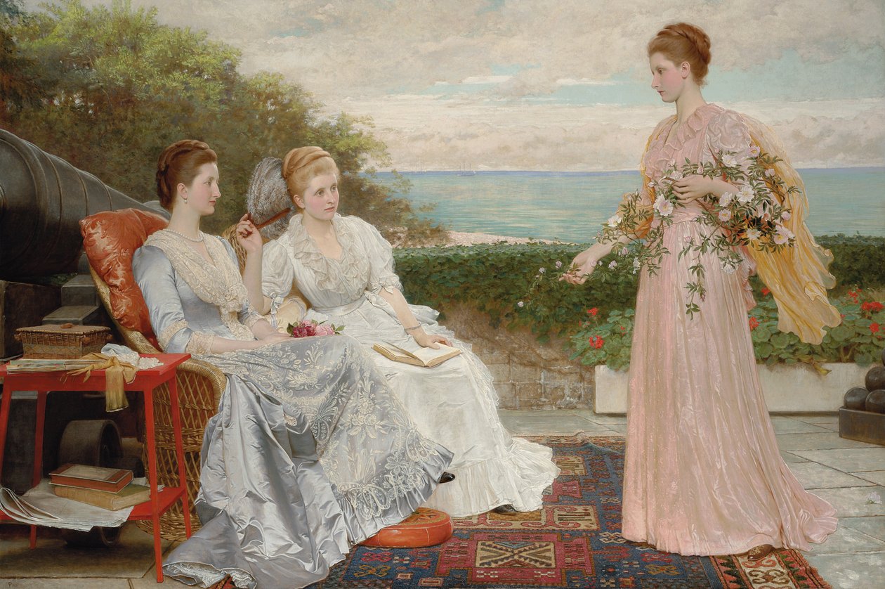 Vallit, Walmer Castle: Muotokuvia kreivitär Granvillestä ja Ladies Victoria ja Mary Leveson-Gower, 1891 tekijältä Charles Edward Perugini
