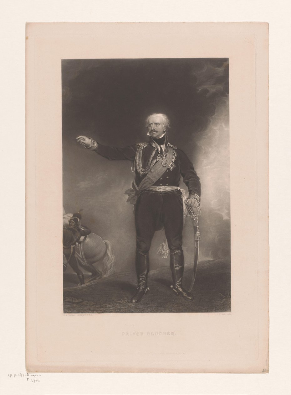 Blücherin muotokuva Gebhard Leberechtistä Prinssi Blucher (nimi esineessä) tekijältä Charles Edward Wagstaff