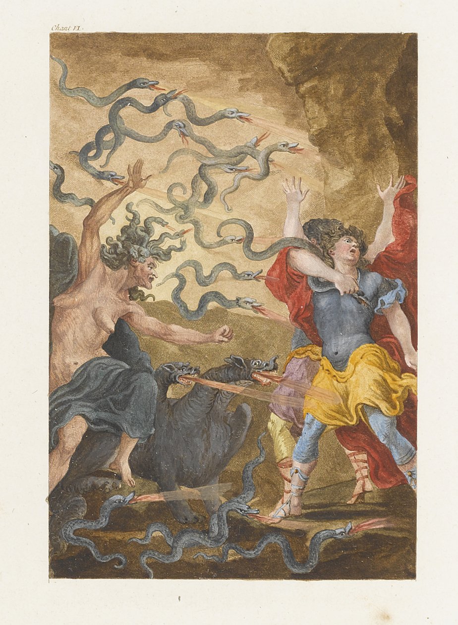 Kuvitus Montesquieun romaaniin Gnidos Le Temple de Gniden temppeli, 1794 tekijältä Charles Eisen