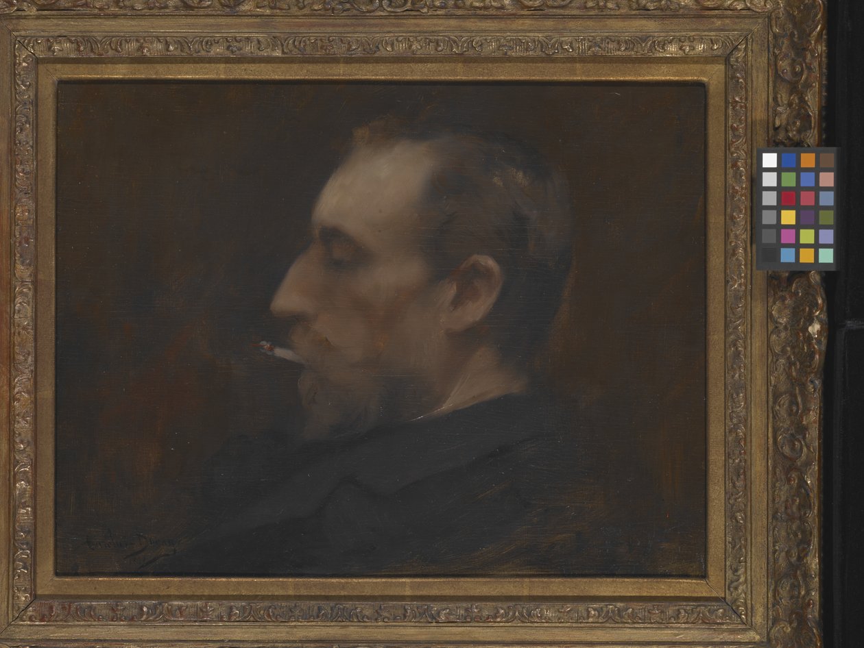 Miehen muotokuva (öljy puulle) tekijältä Charles Emile Auguste Carolus Duran