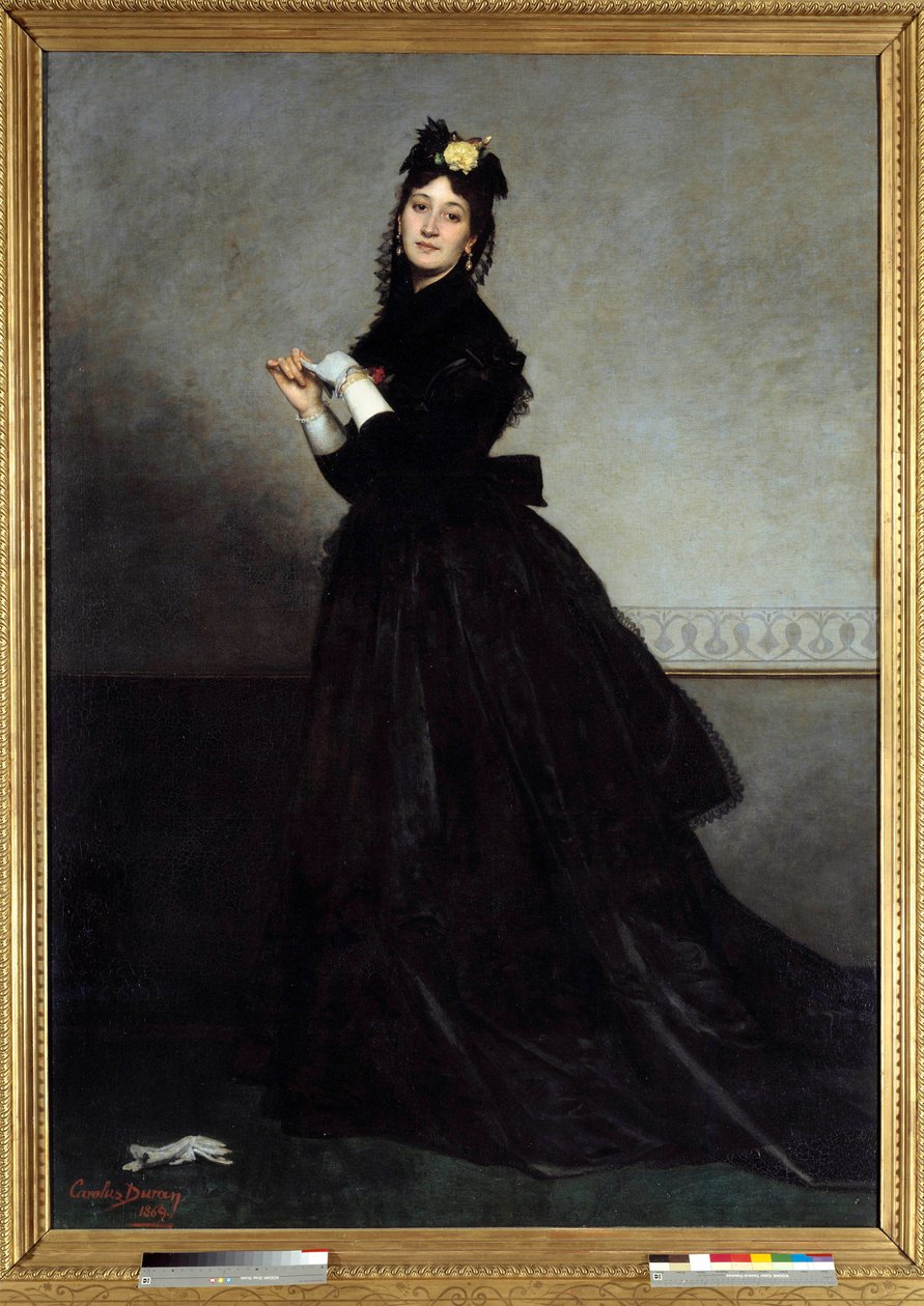 Emile Auguste Carolus Duranin (1837-1917) maalaus Lady in the Glove 1869 su. 2,28 x 1,64 m Pariisi, Musee d