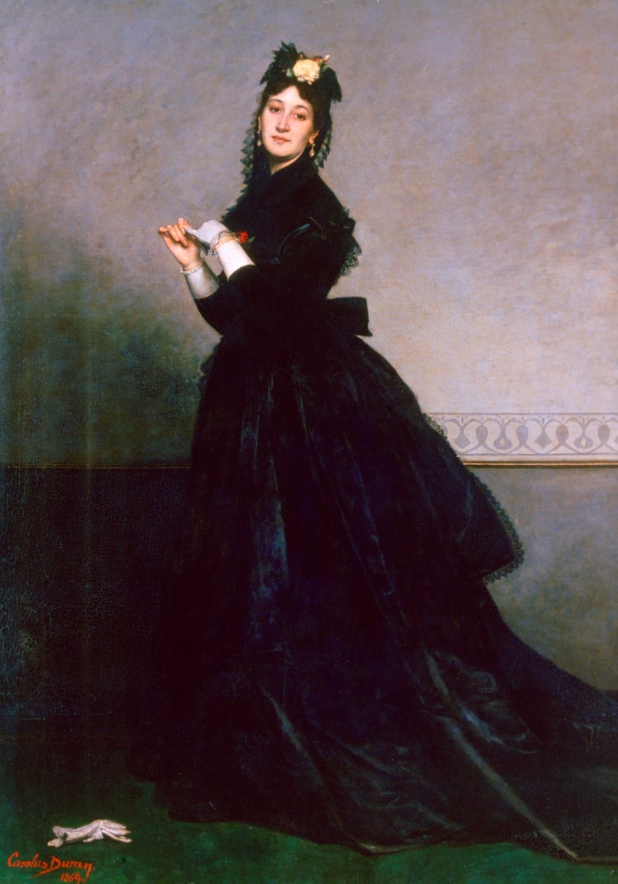 Nainen hansikkaalla, 1869 tekijältä Charles Emile Auguste Carolus Duran