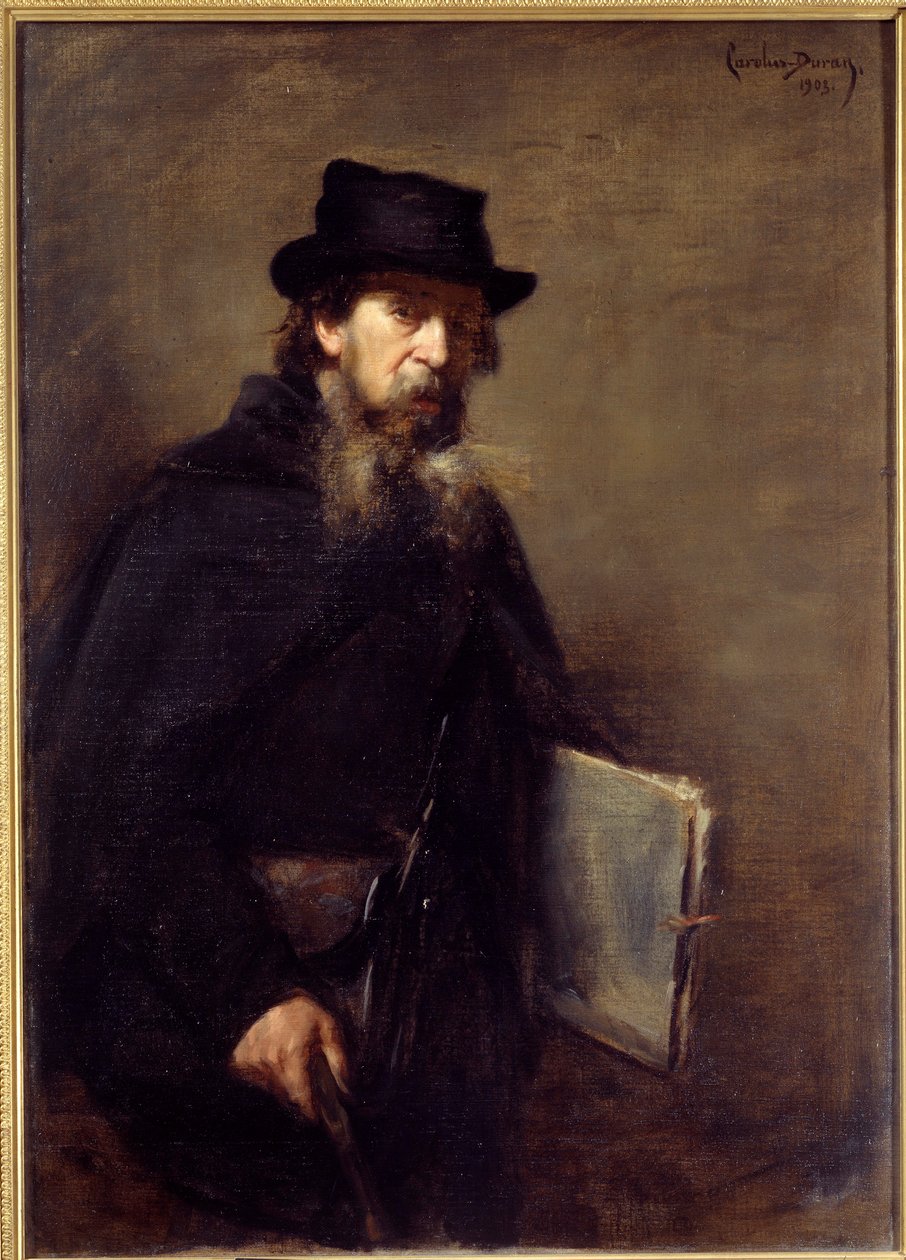 Vanha litografi Emile Auguste Carolus Duranin maalaus (Carolus-Duran tekijältä Charles Emile Auguste Carolus Duran