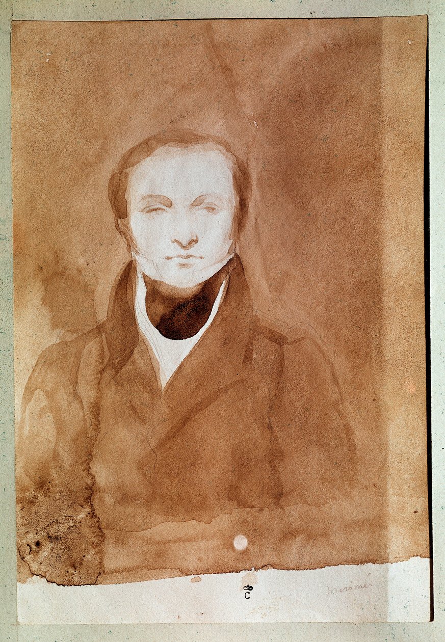 Prosper Merimeen (1803-1870) muotokuva ranskalaisesta kirjailijasta. Piirustus Charles Emile Callande de Champmartin, noin 1840-1850. Vesiväri. Compiegnen linna tekijältä Charles Emile Callande de Champmartin