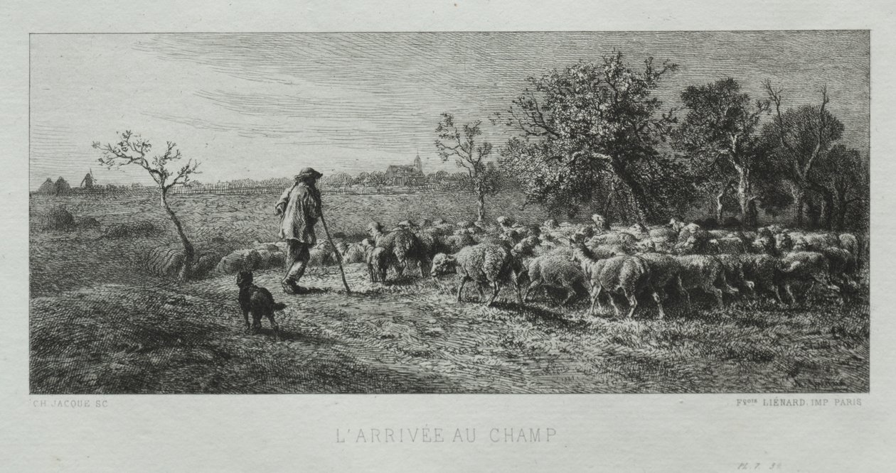 Saapuminen Kentälle tekijältä Charles Emile Jacque