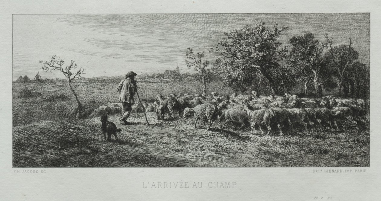 Saapuminen Kentälle. tekijältä Charles Emile Jacque