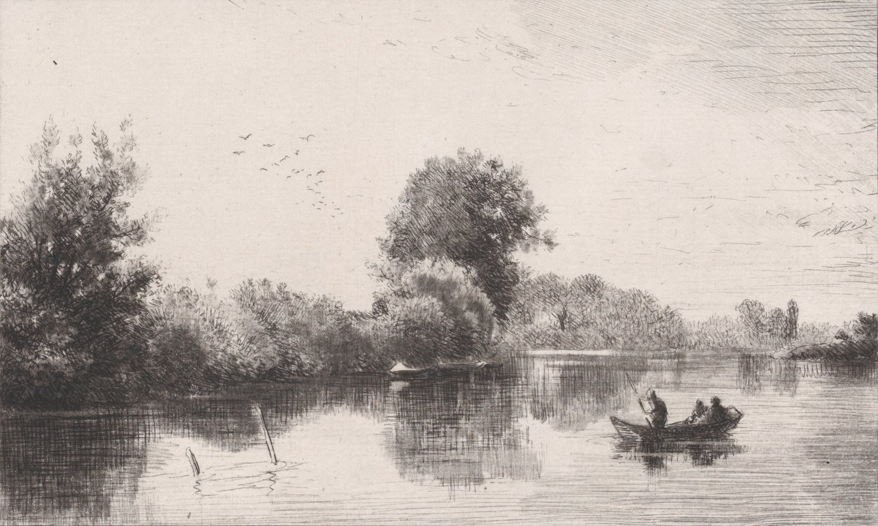 Bords-de-la-Marne, n. 1862. tekijältä Charles Emile Jacque