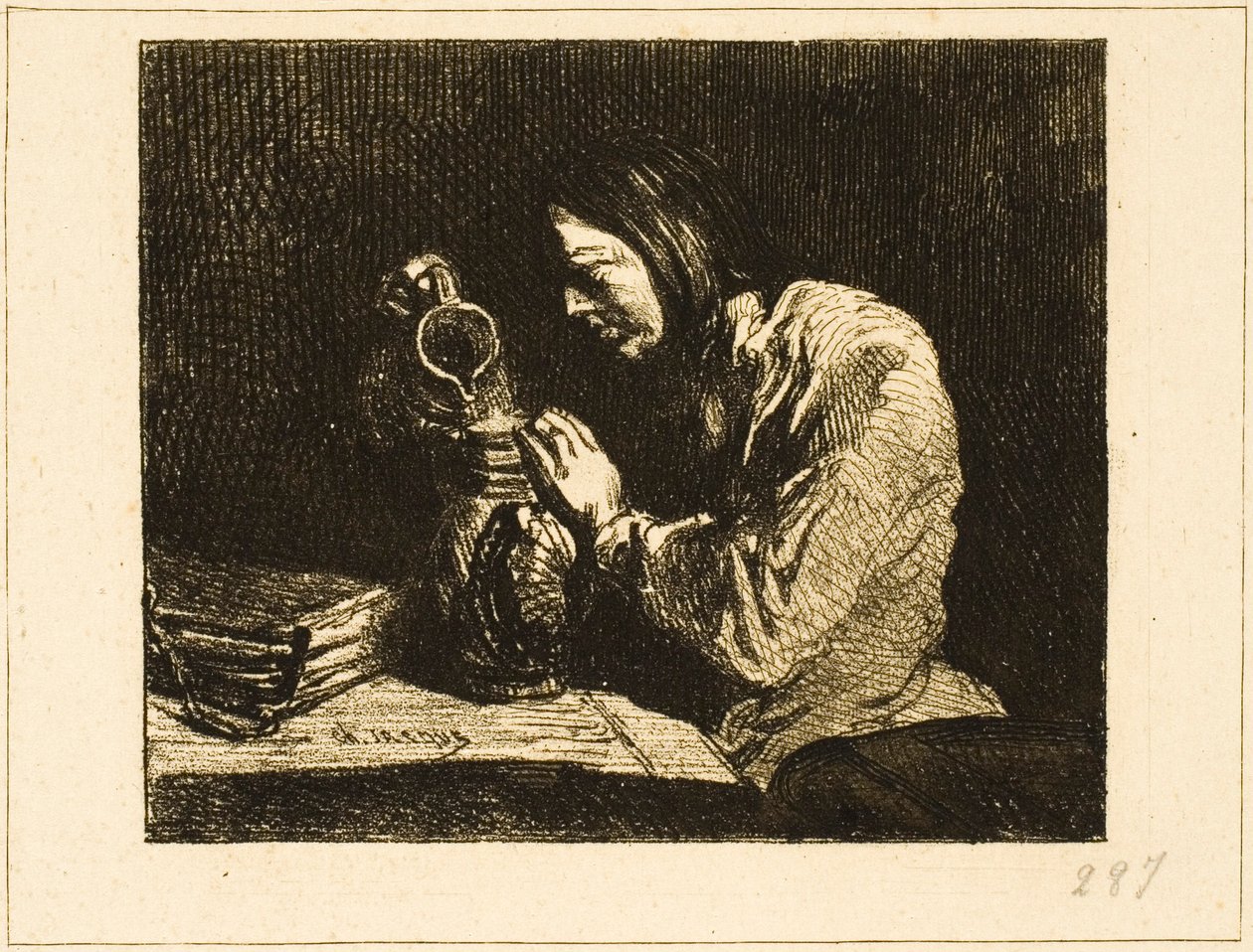 Miehen rintakuva tekijältä Charles Emile Jacque