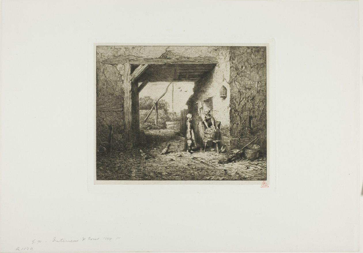 Sisäpihan sisätilat tekijältä Charles Emile Jacque