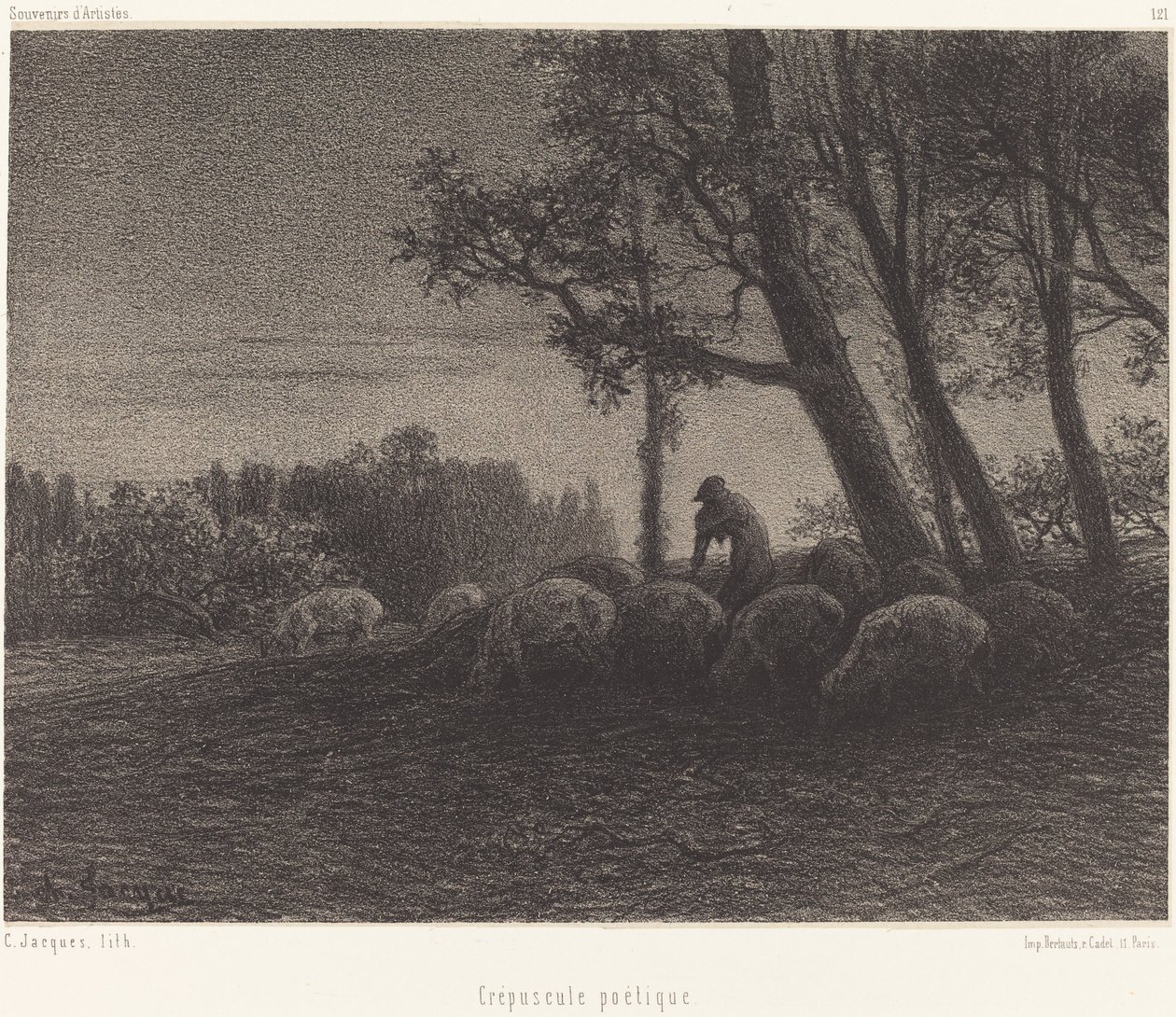 Runollinen hämärä tekijältä Charles Emile Jacque