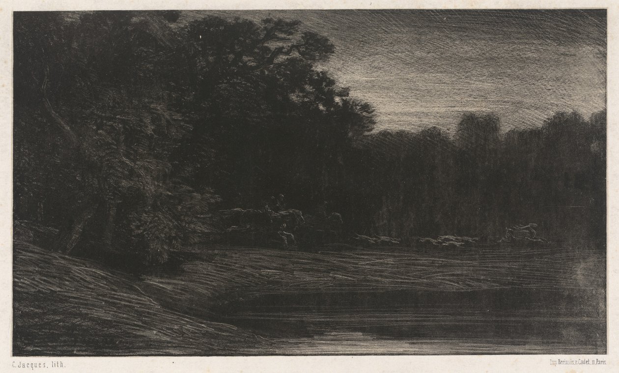 Hirvenmetsästys tekijältä Charles Emile Jacque