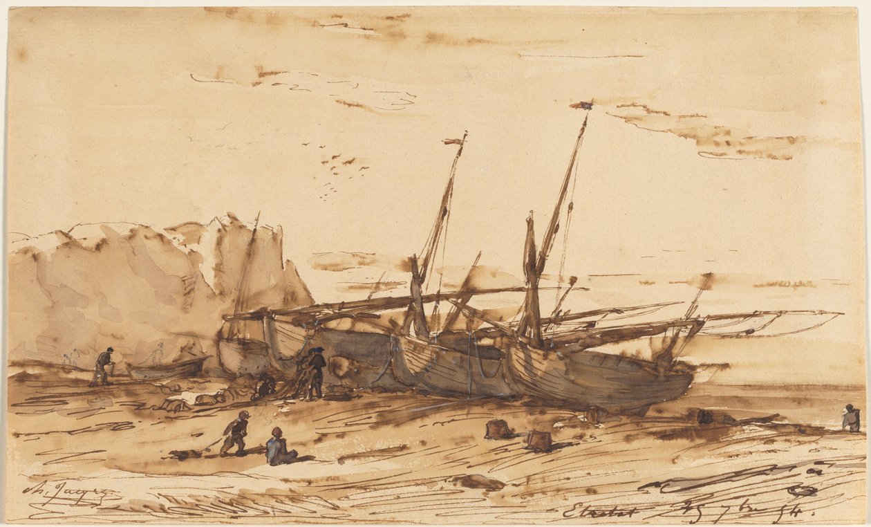 Etretat tekijältä Charles Emile Jacque