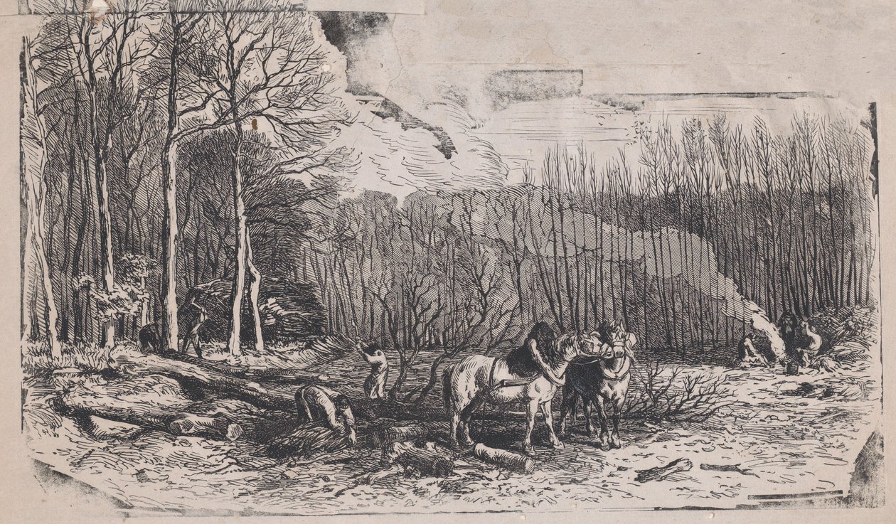 Helmikuu, Album of Rustic Subjects, 1859. tekijältä Charles Emile Jacque