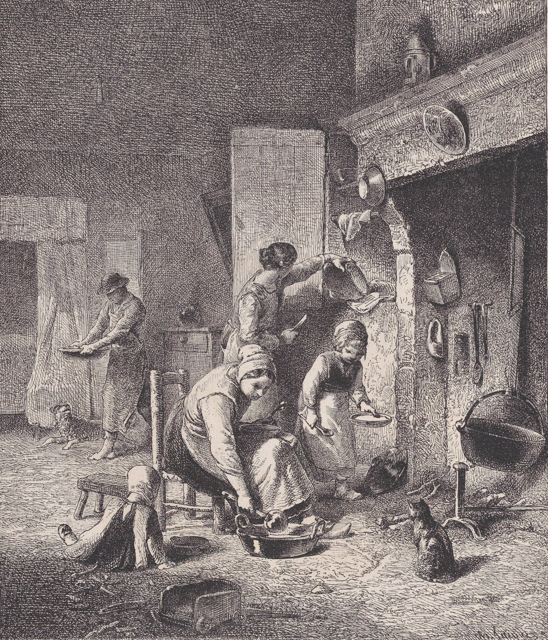 Gruel, Le Magasin Pittoresquesta, n. 1852. tekijältä Charles Emile Jacque