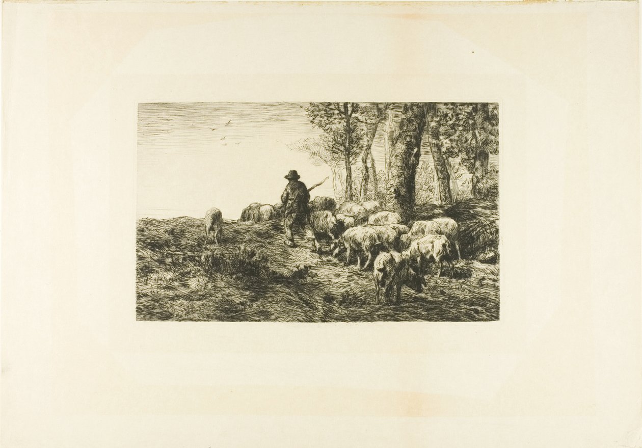 Sikalauma sikapaimen kanssa tekijältä Charles Emile Jacque