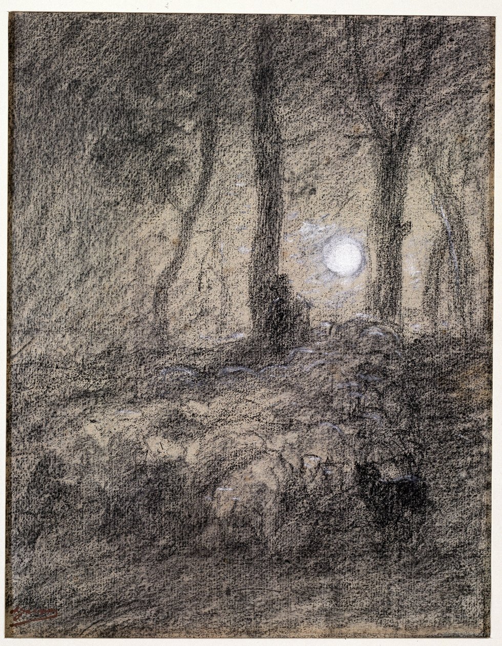 Lammaslauma kuutamossa tekijältä Charles Emile Jacque