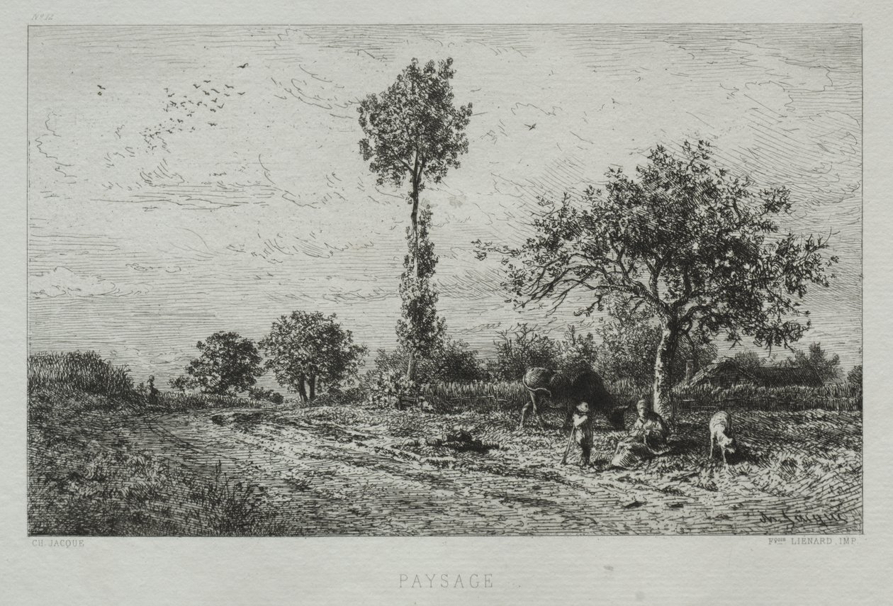 Maisema tekijältä Charles Emile Jacque