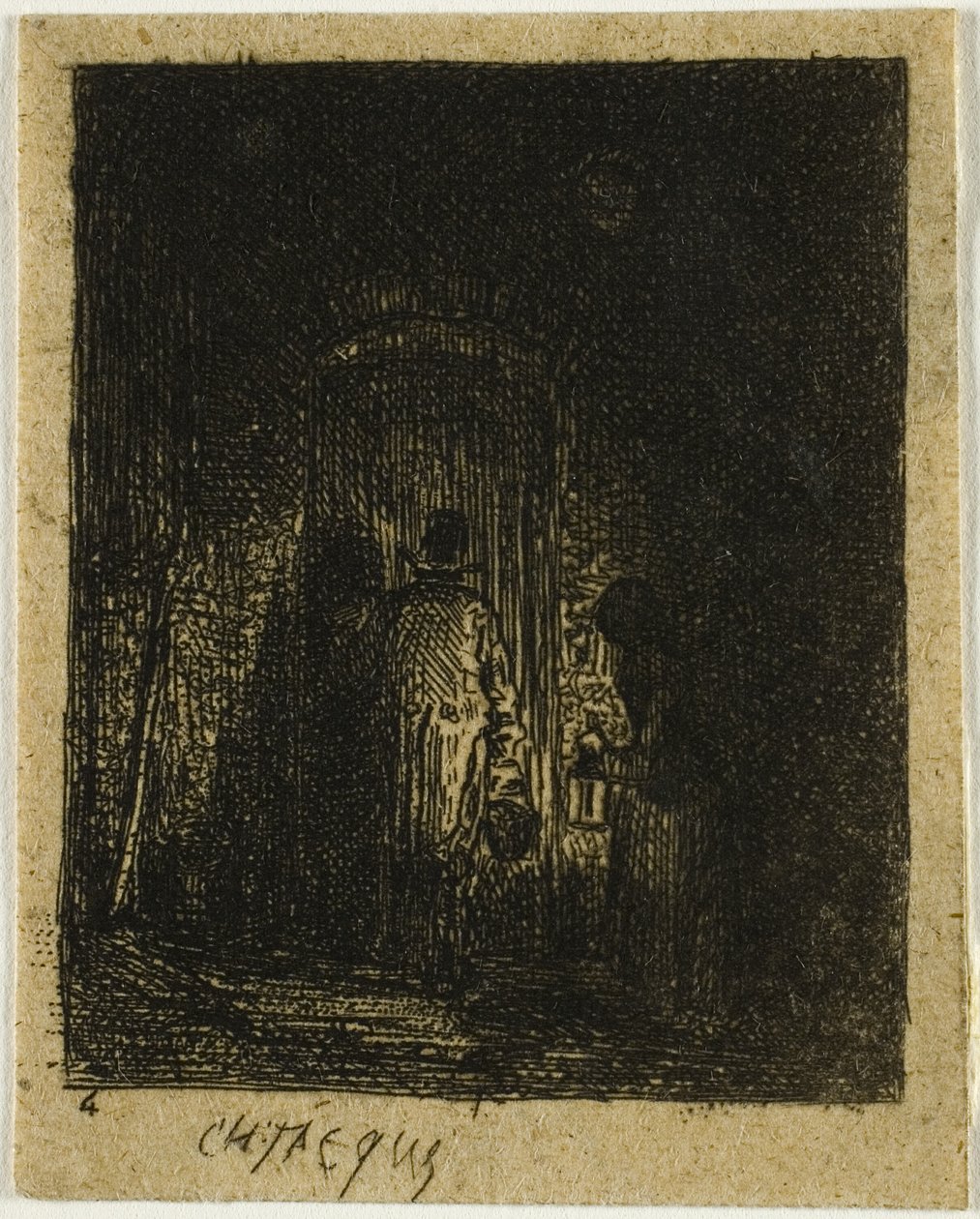 Mies ja nainen lyhdyt tekijältä Charles Emile Jacque