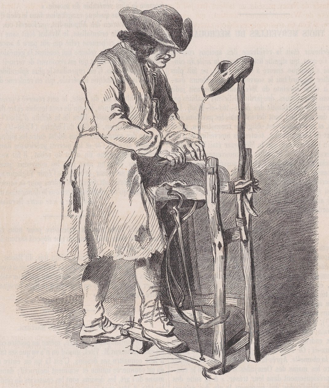 Louvre-museo, piirustuskokoelma, Le Remouleur, kirjoittanut Watteau, Magasin Pitto..., n. 1852. tekijältä Charles Emile Jacque