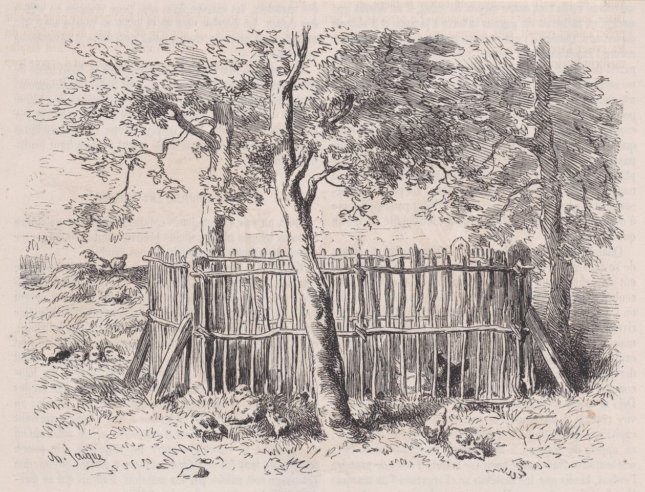 School Park, Magasin Pittoresquesta, n. 1852. tekijältä Charles Emile Jacque