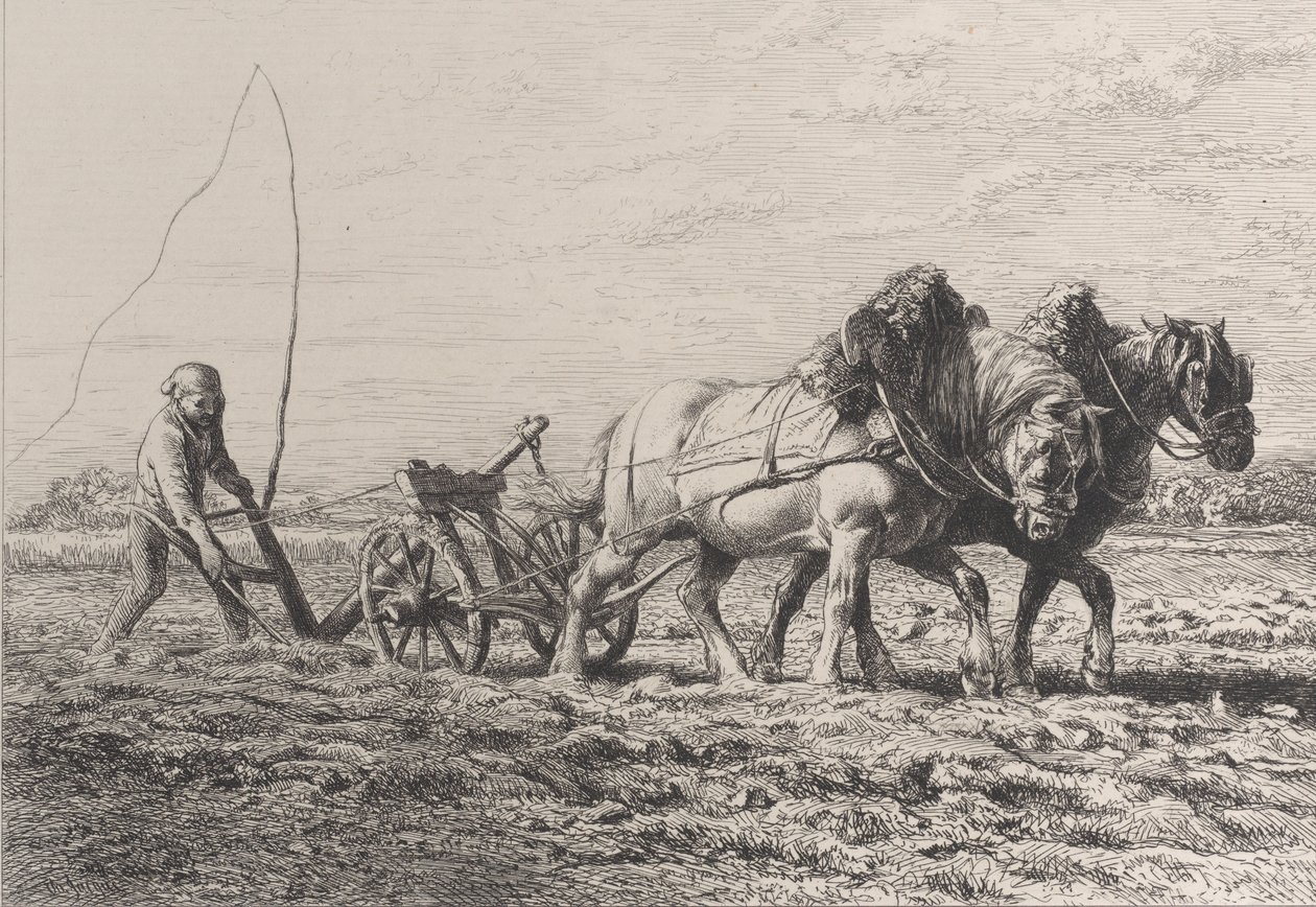 Kyntö, 1864. tekijältä Charles Emile Jacque