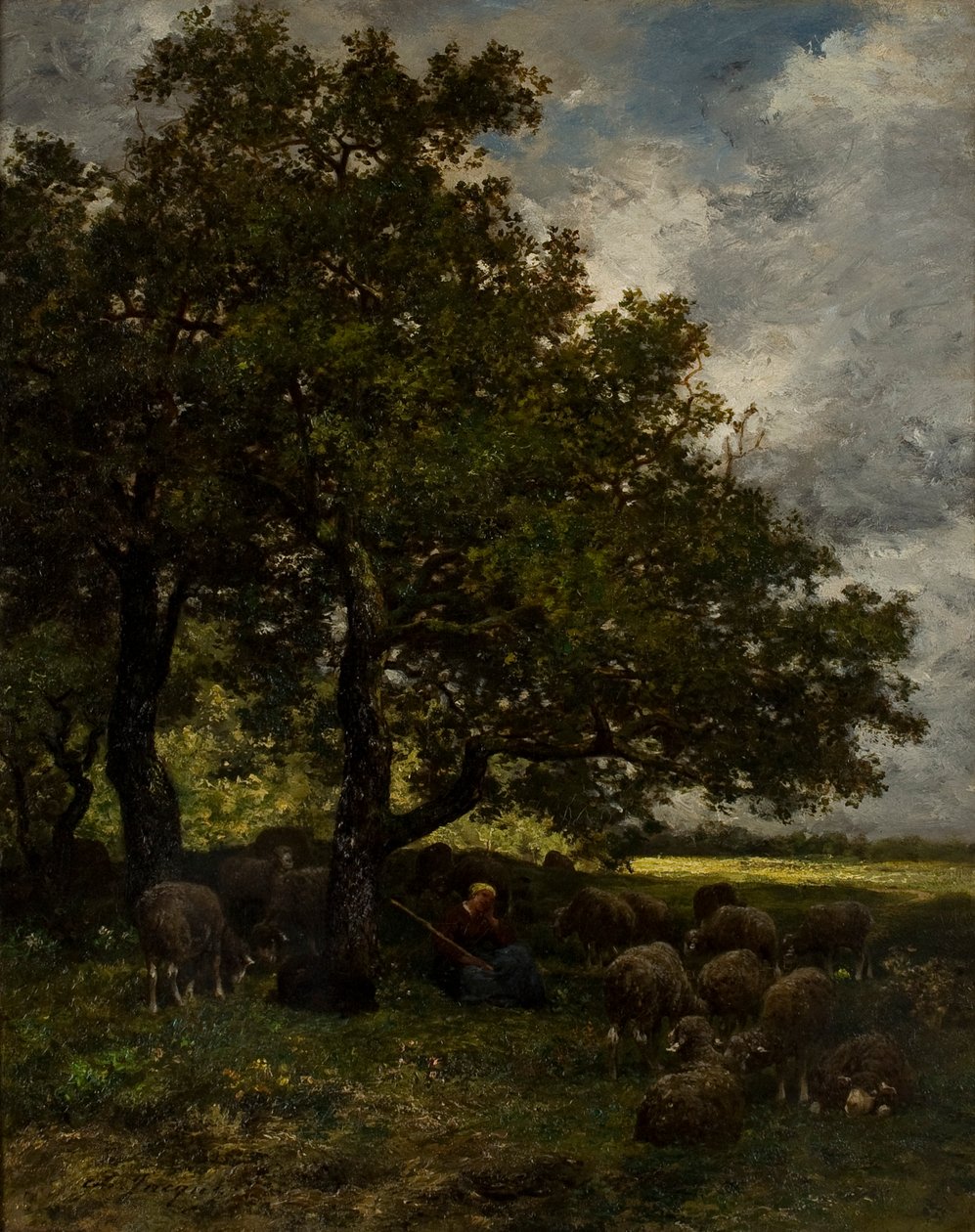 Maalaismaisema tekijältä Charles Emile Jacque