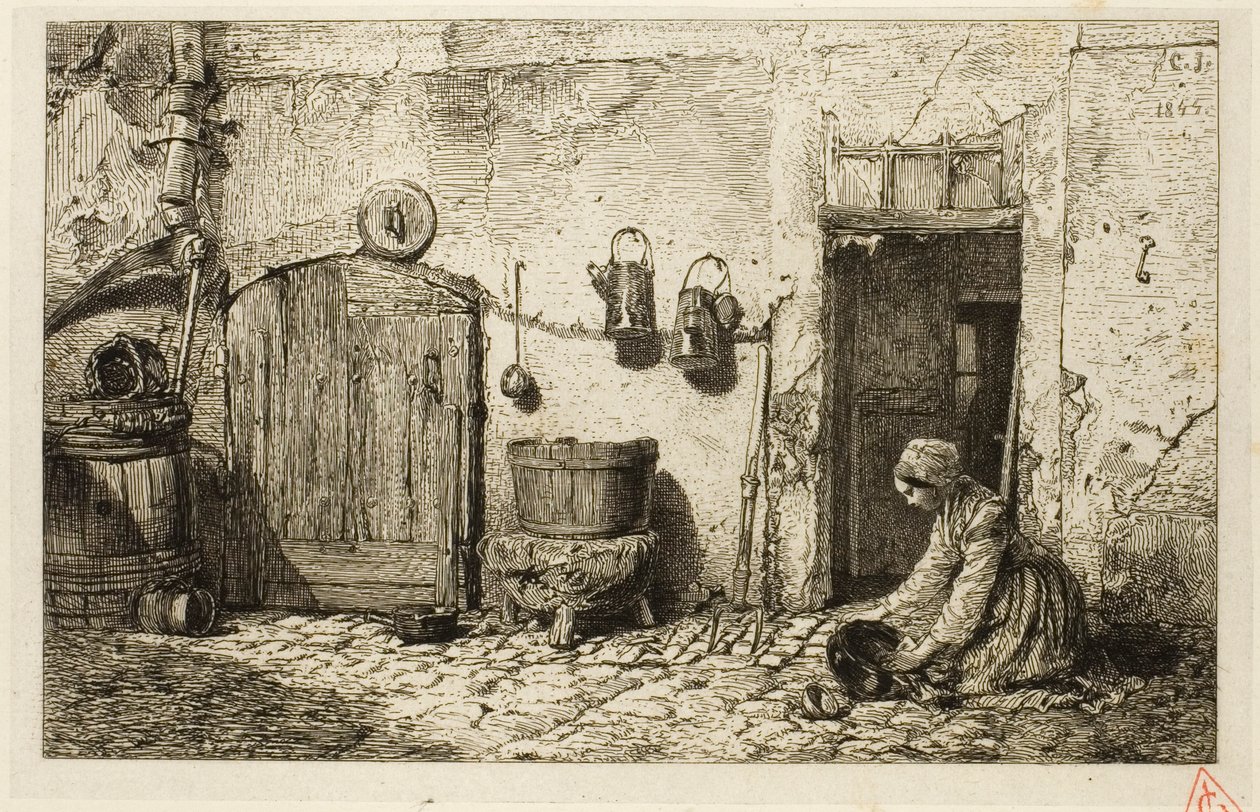 Scullery Maid tekijältä Charles Emile Jacque