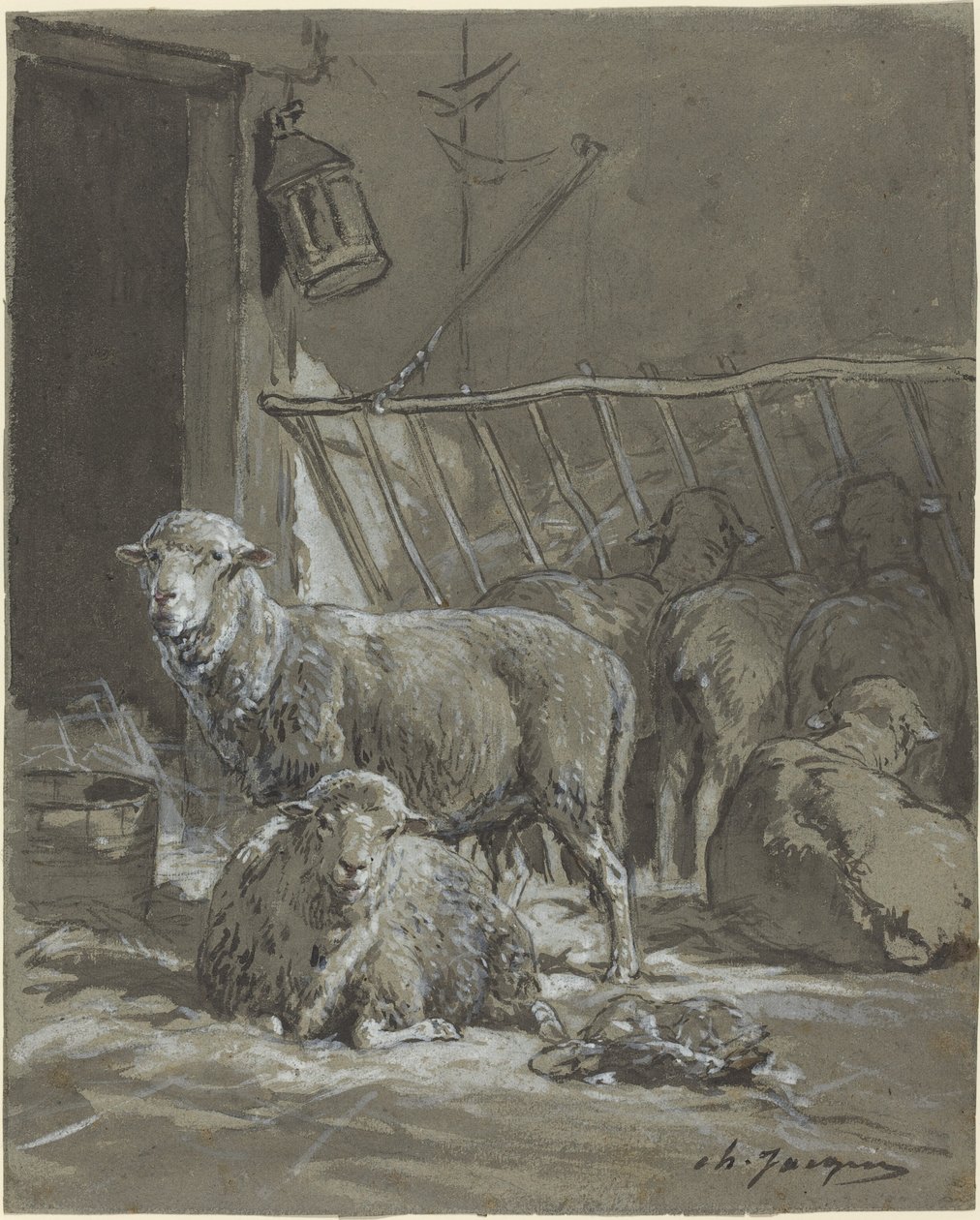 Lampaat seimessä tekijältä Charles Emile Jacque