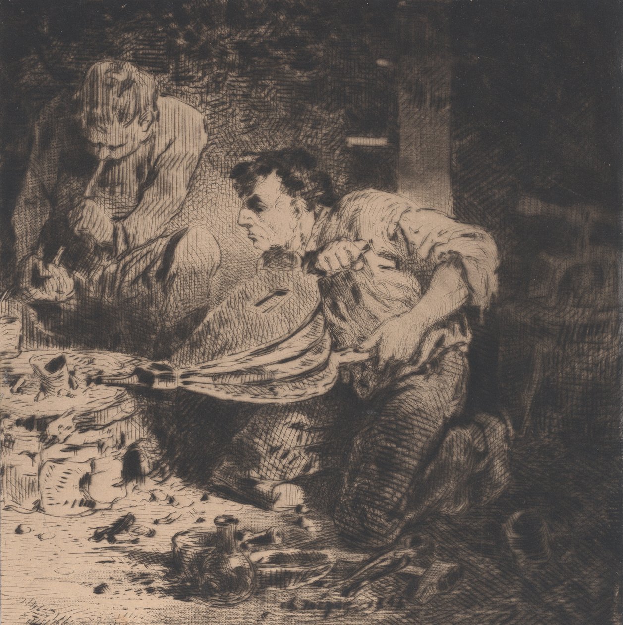 Väärentäjät, 1843. tekijältä Charles Emile Jacque