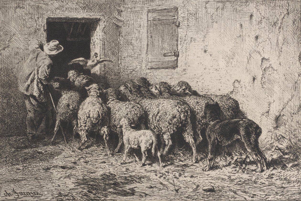 Paluu, 1864. tekijältä Charles Emile Jacque