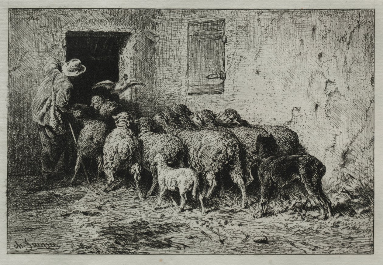 Paluu, 1864. tekijältä Charles Emile Jacque