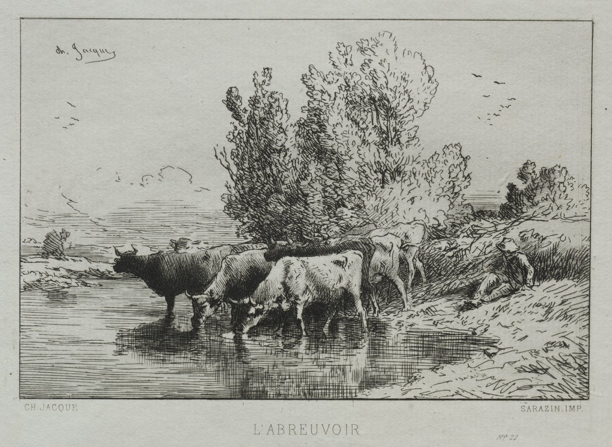Kastelupaikka tekijältä Charles Emile Jacque