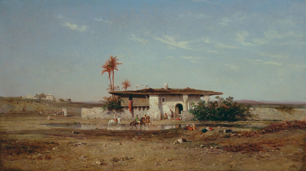 Pohjois-Afrikan maisema, 1857 tekijältä Charles Émile de Tournemine