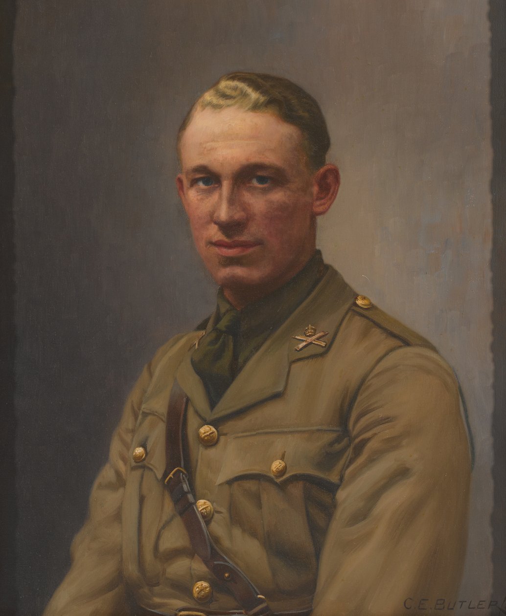 Luutnantti A L Bobby, Machine Gun Corps ja Middlesexin rykmentti, noin 1917 tekijältä Charles Ernest Butler