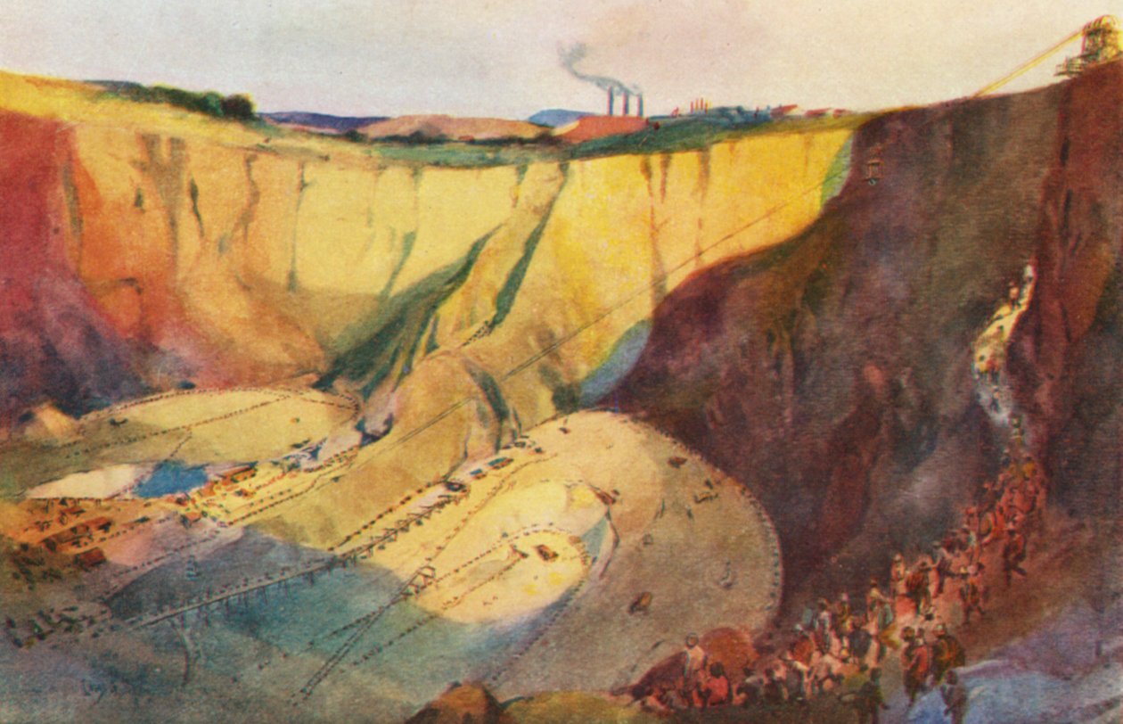 Cullinanin timantin löytöpaikka, Premier Mine (värilitra) tekijältä Charles Ernest Peers