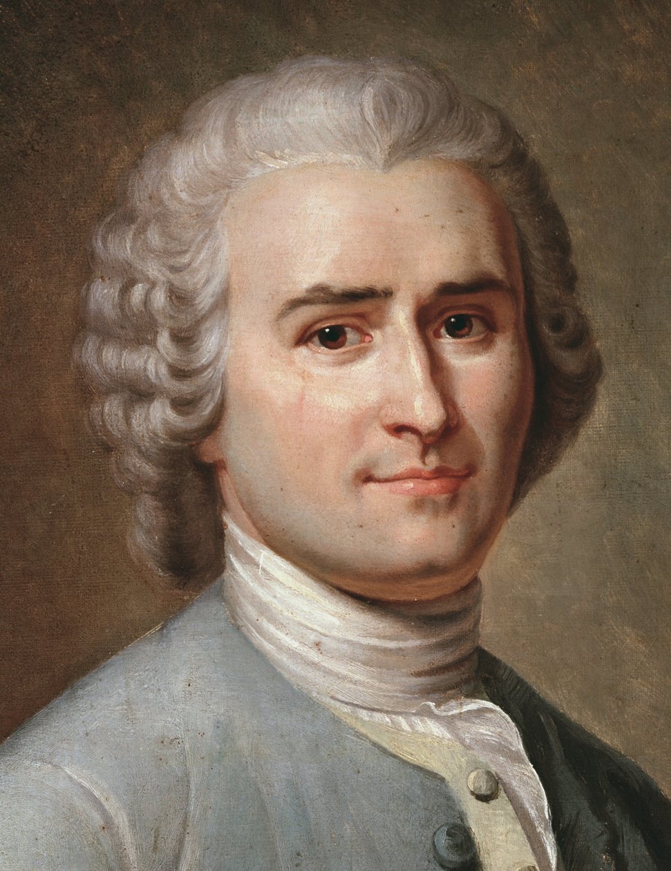 Muotokuva Jean-Jacques Rousseausta, sveitsiläisestä filosofista, yksityiskohta (pastelli tekijältä Charles Escot