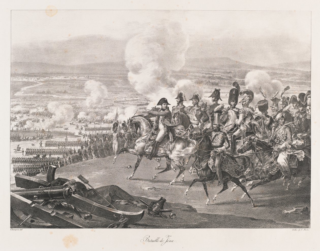 Jenan taistelu, 1800-luvun alku (litho) tekijältä Charles Etienne Pierre Motte