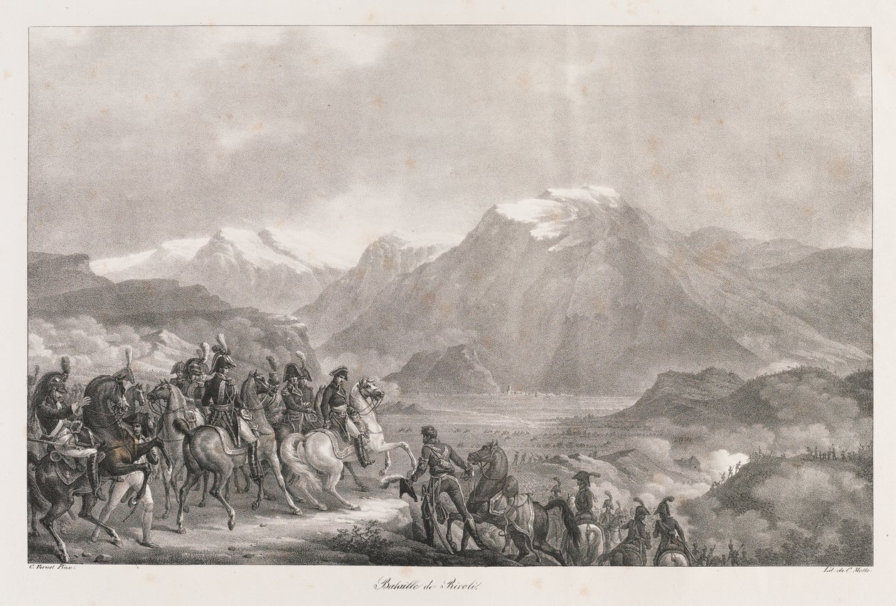 Rivolin taistelu, 1800-luvun alku (litho) tekijältä Charles Etienne Pierre Motte