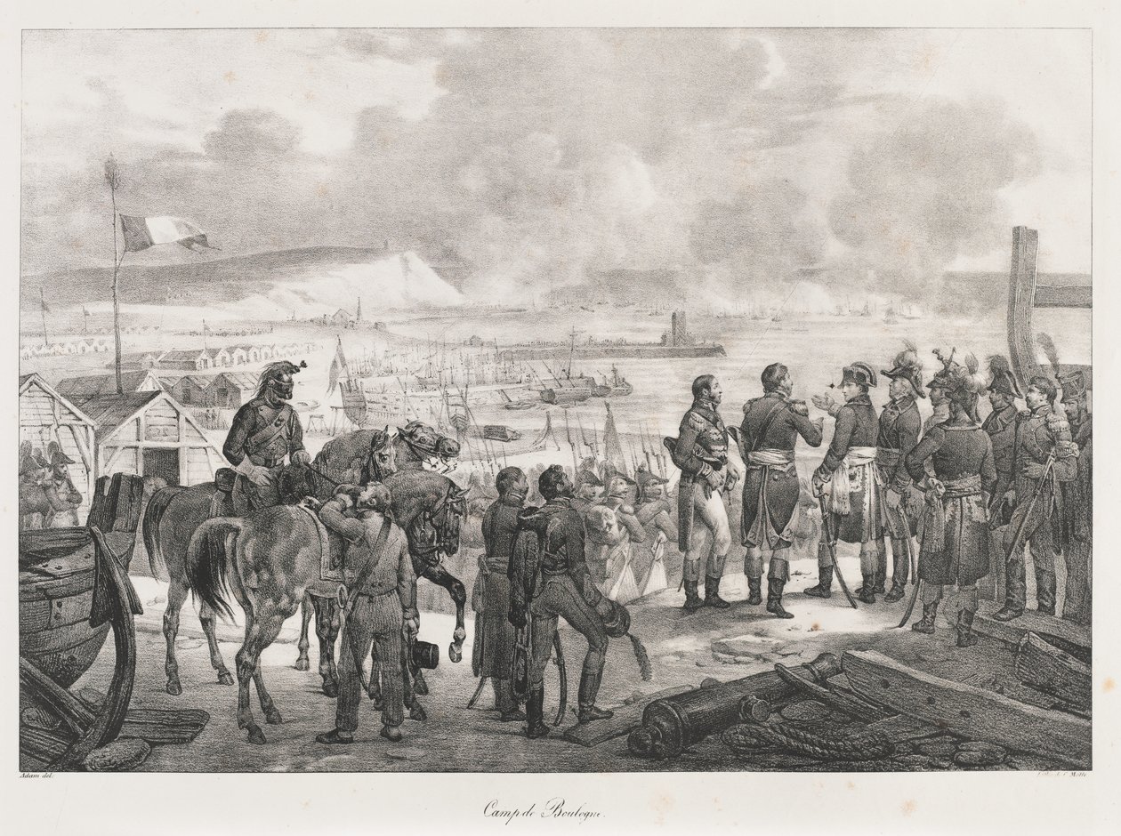 Leiri Boulognessa, 1800-luvun alku (litho) tekijältä Charles Etienne Pierre Motte
