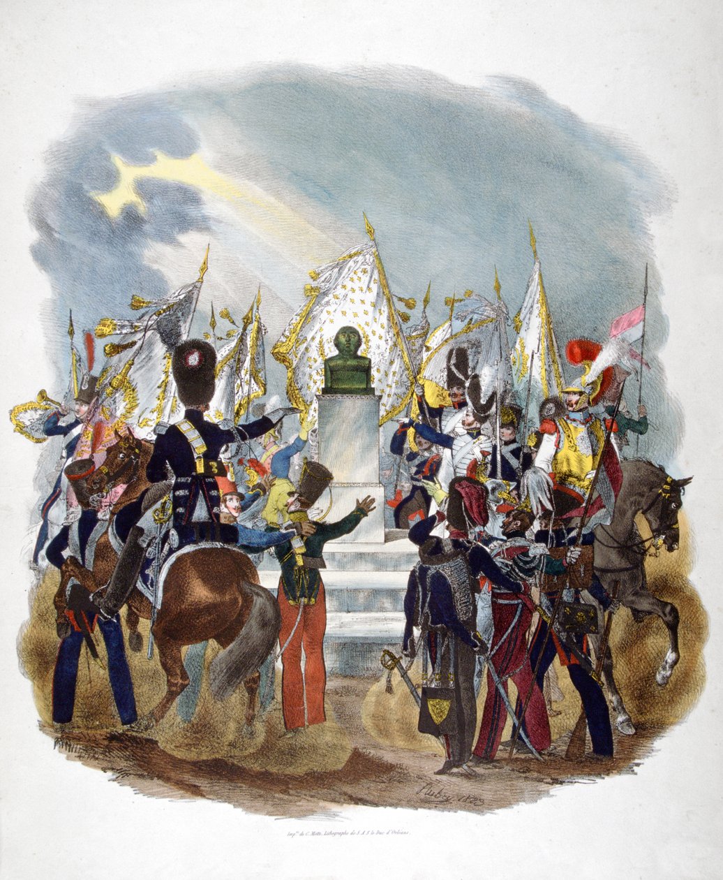 Ranskan armeijan eri univormut ja rykmentit, 1823. tekijältä Charles Etienne Pierre Motte