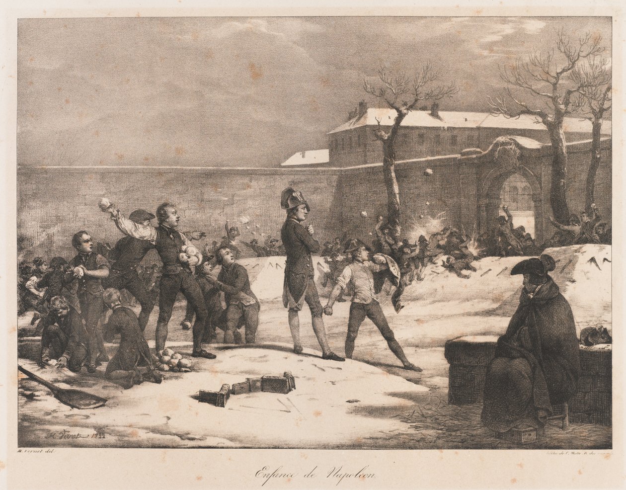 Napoleonin lapsuus, 1800-luvun alku (litho) tekijältä Charles Etienne Pierre Motte