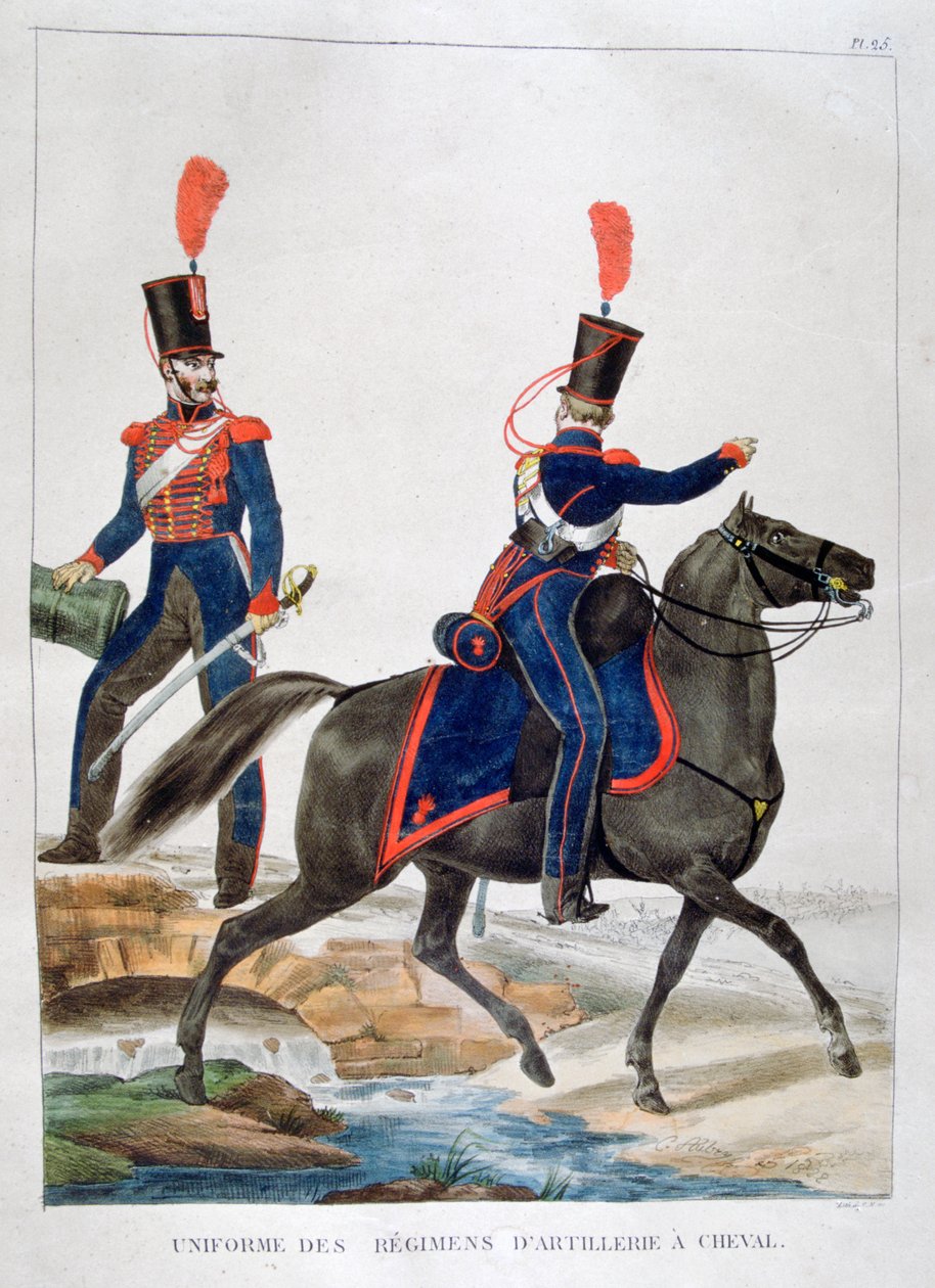 Hevostykistörykmentin univormu, Ranska, 1823. tekijältä Charles Etienne Pierre Motte