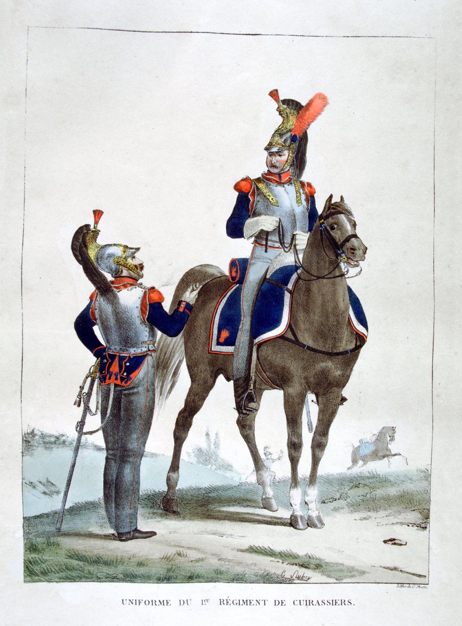 1. Chasseurs-rykmentin univormu, Ranska, 1823. tekijältä Charles Etienne Pierre Motte