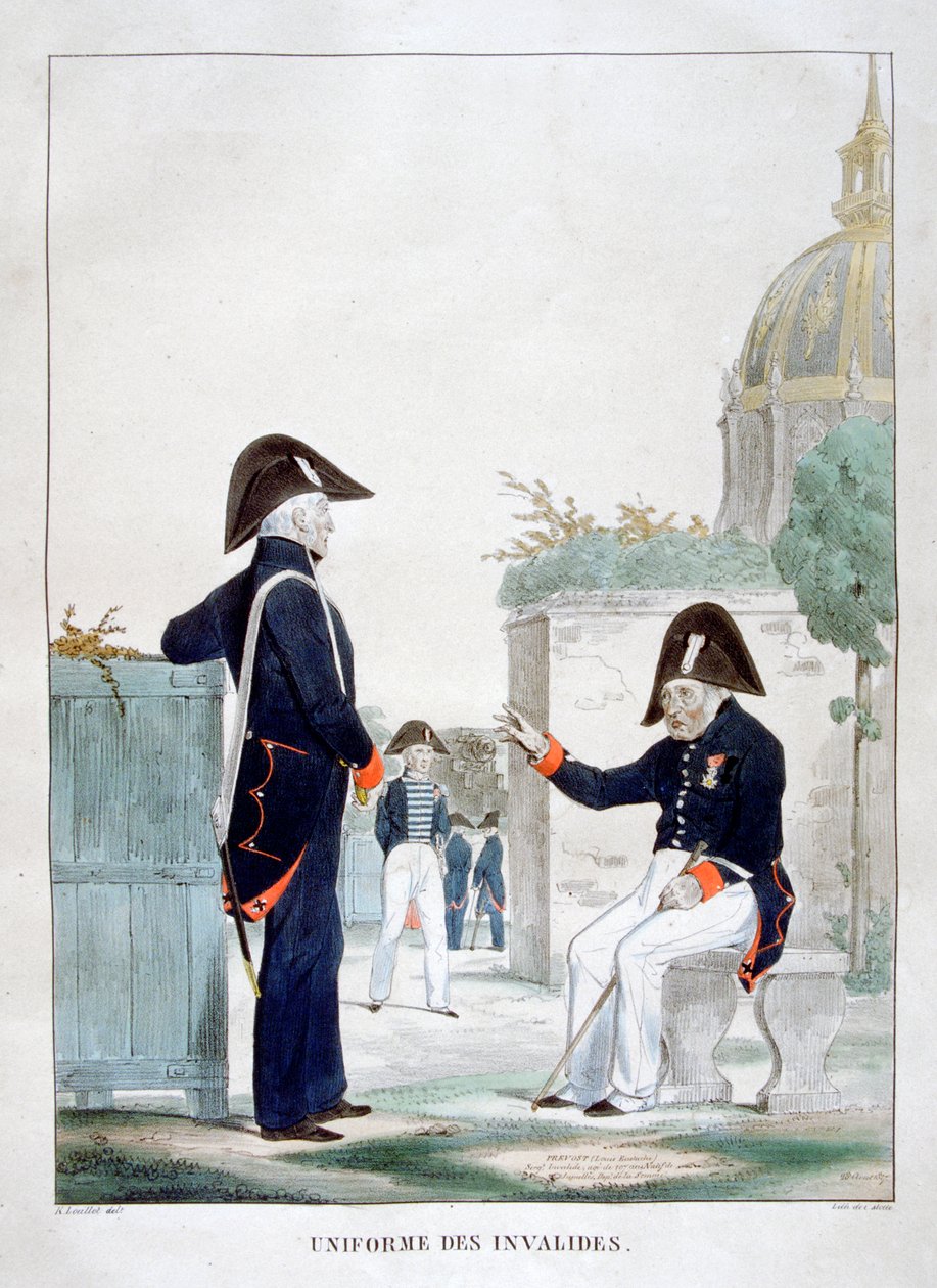 Invalidien univormu, Ranska, 1823 tekijältä Charles Etienne Pierre Motte