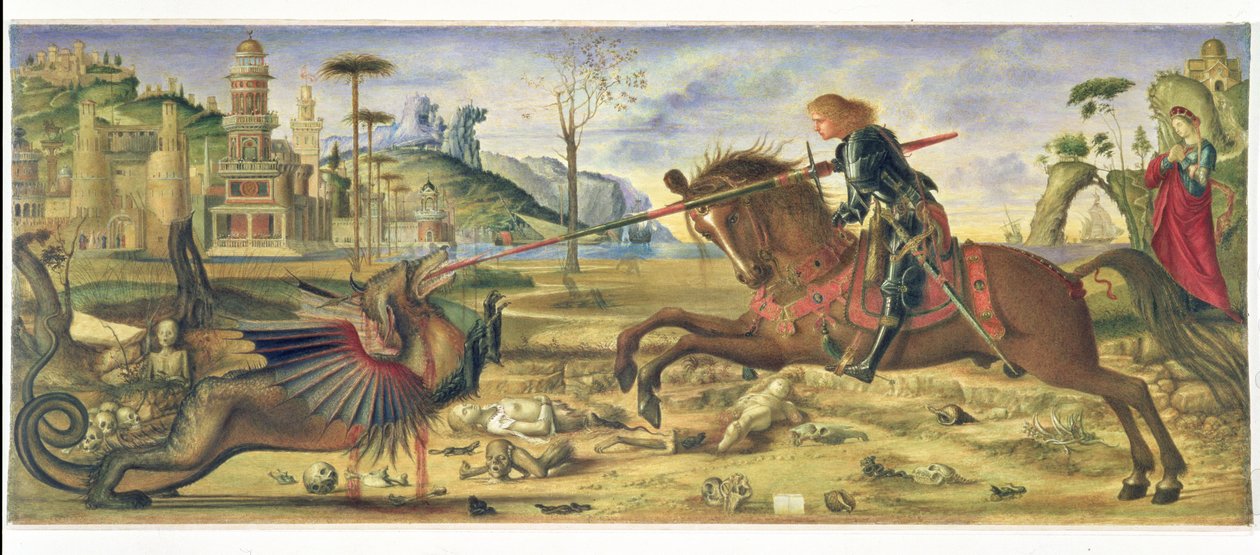 Carpaccion jälkeen - Pyhä Yrjö ja lohikäärme, 1885 tekijältä Charles Fairfax Murray