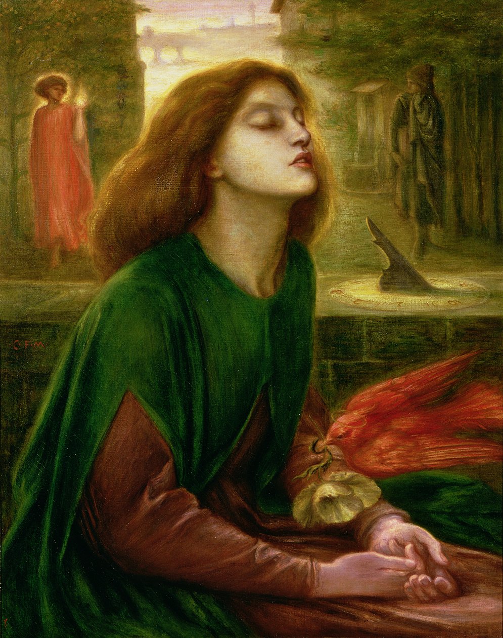 Dante Gabriel Rossettin (1828-82) kopio Beata Beatrixista, n. 1900-10 (öljy kankaalle) tekijältä Charles Fairfax Murray