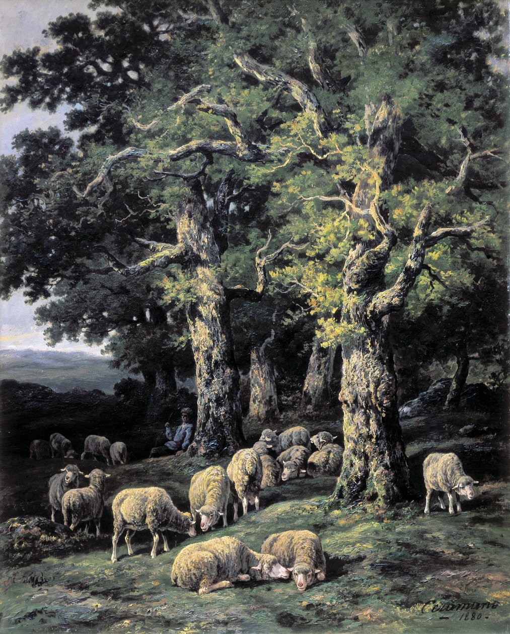 Lampaat metsässä tekijältä Charles Ferdinand Ceramano