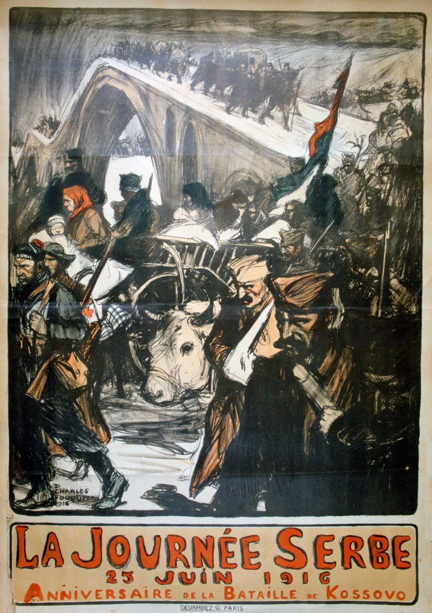 25. kesäkuuta 1916 - Serbian päivä, Ranskan ensimmäisen maailmansodan juliste, 1916 tekijältä Charles Fouqueray