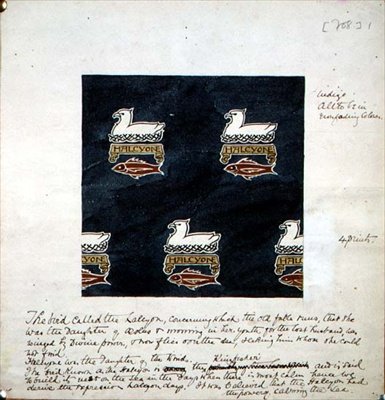 `Halcyon`, kangaskuviointi, n.1895 (akvarelli paperille) tekijältä Charles Francis Annesley Voysey